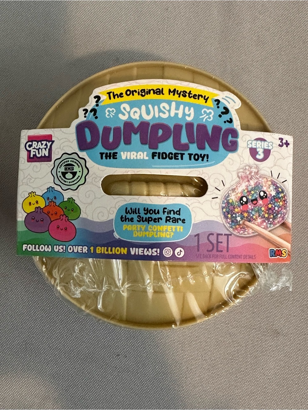 NEW RMS Crazy Fun Mystery Dumpling Bao Bun Squishy Party Confetti collection NWT